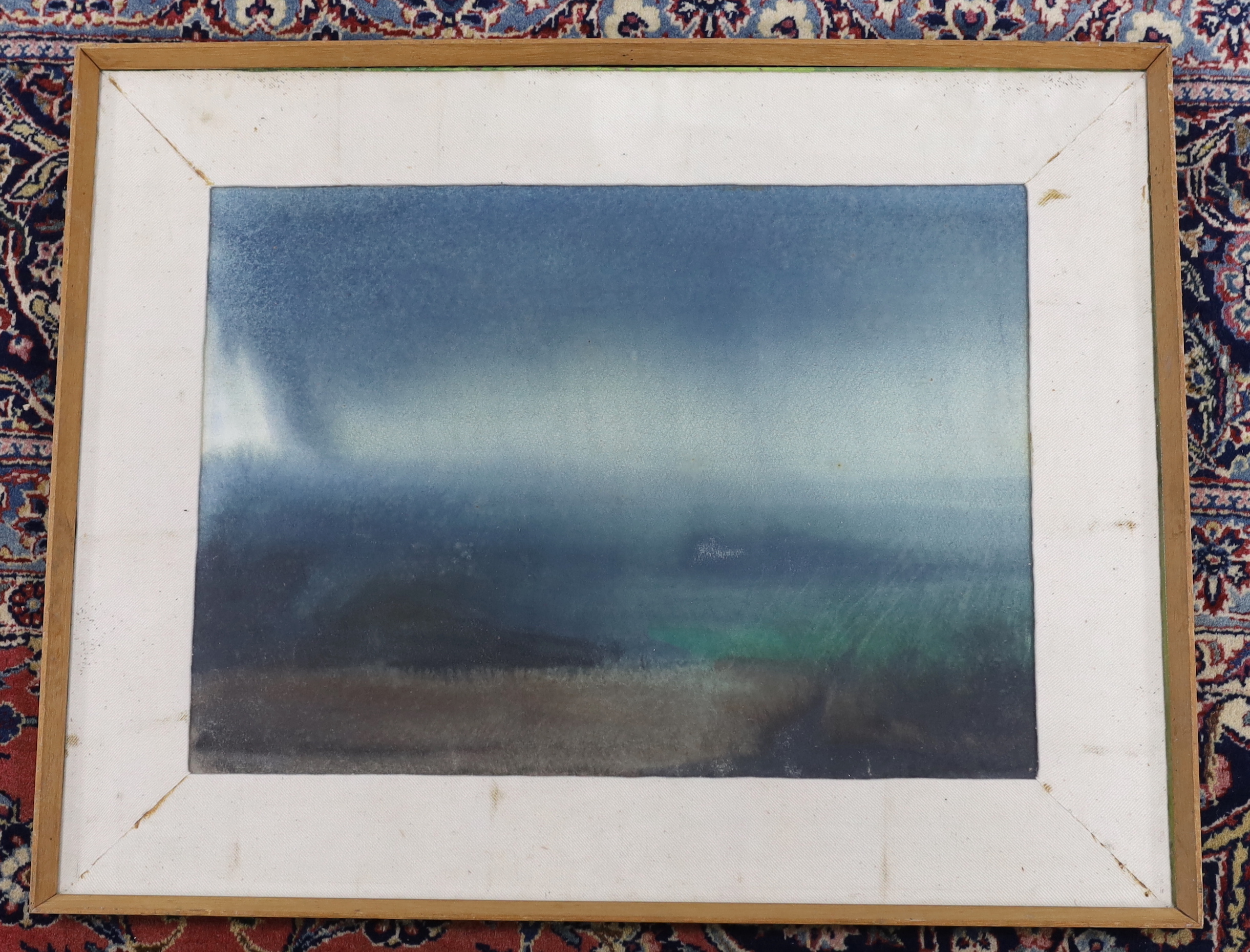Bill Darrell (d.1990), watercolour, 'Rain', inscribed verso, 37 x 52cm